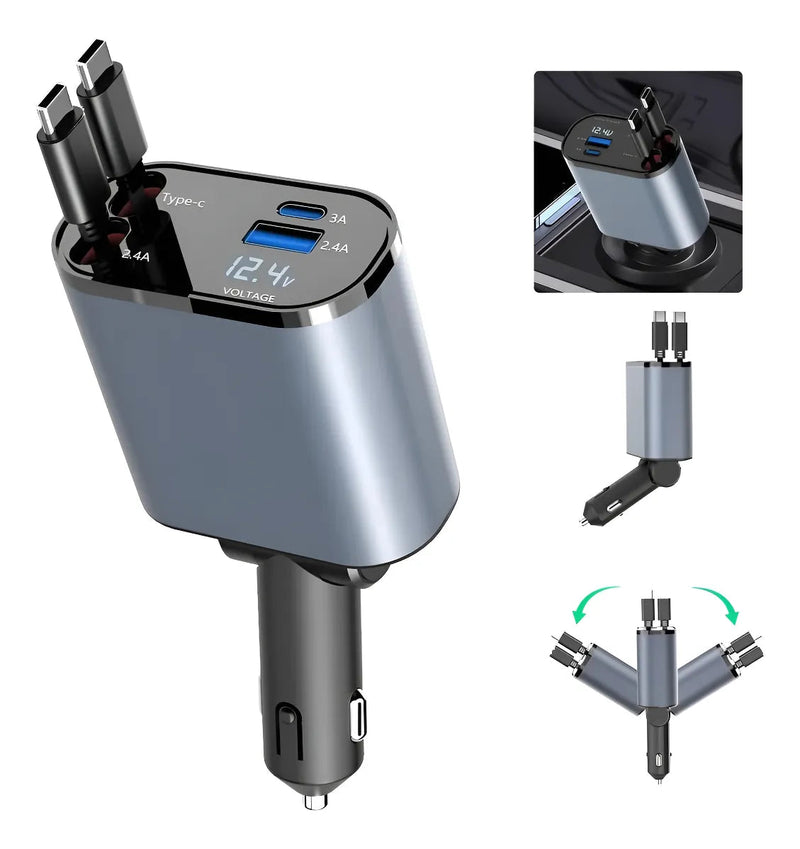 cargador auto 4en1 ultra rapido